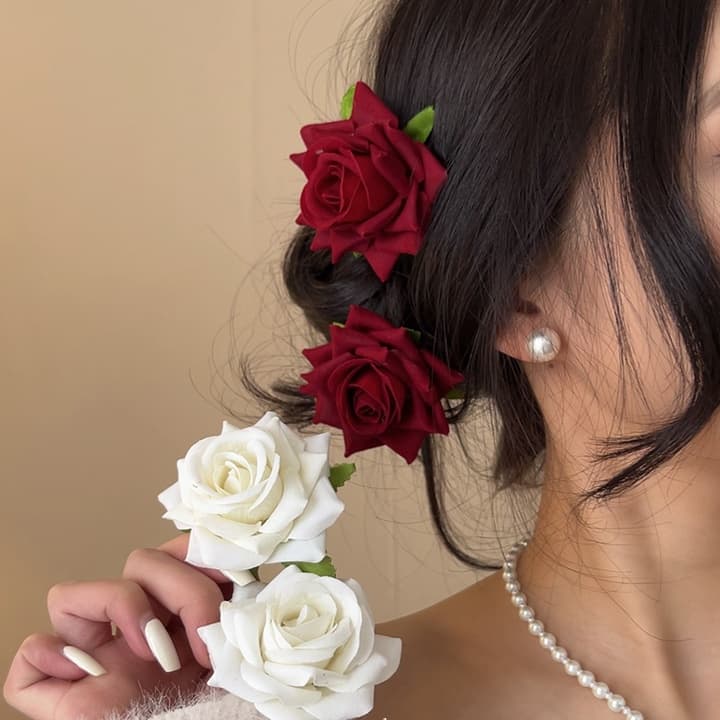 髪 飾り 上品な薔薇の髪飾り花かんざし