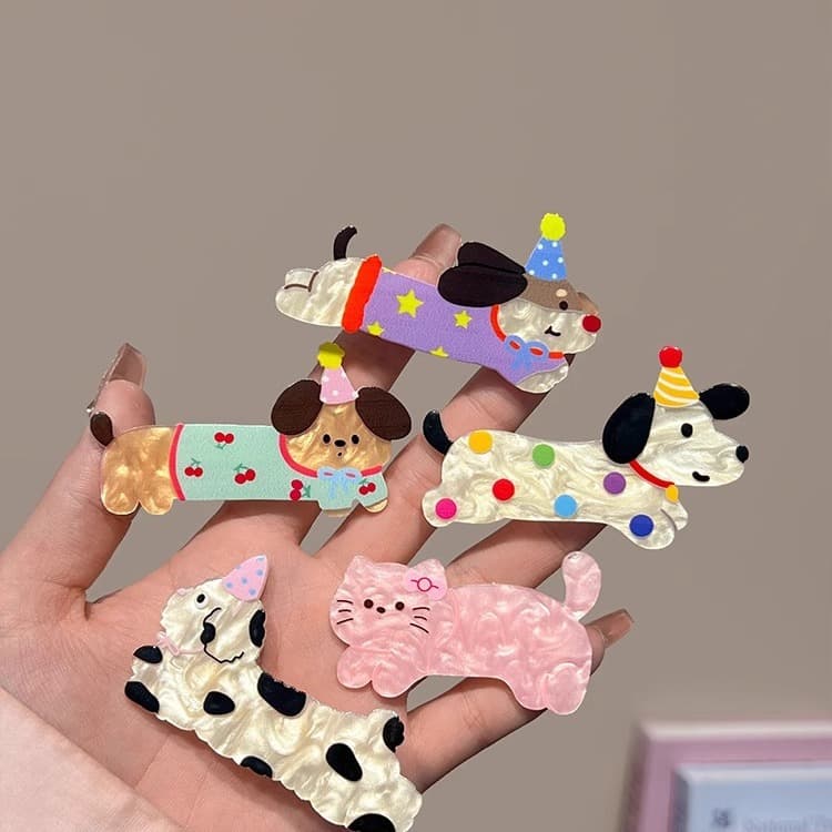 髪 飾り パピー&キャット パーティーヘアクリップ