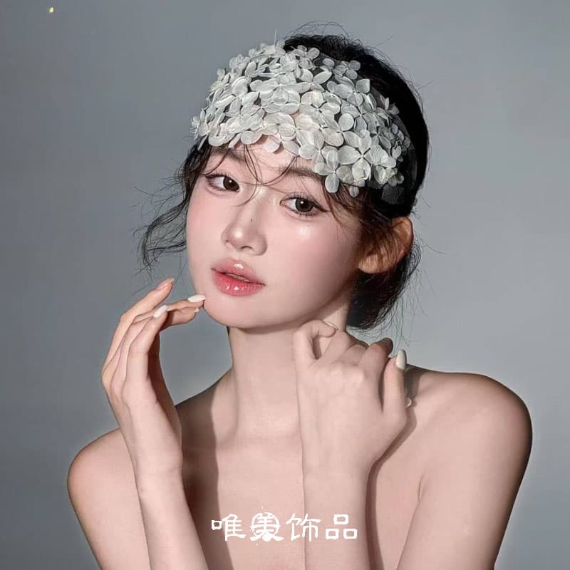 髪 飾り 花びら舞う優美な フラワーヘッドドレス