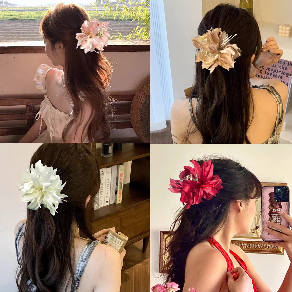 髪 飾り 魅惑の花びら クリップ留め髪飾り