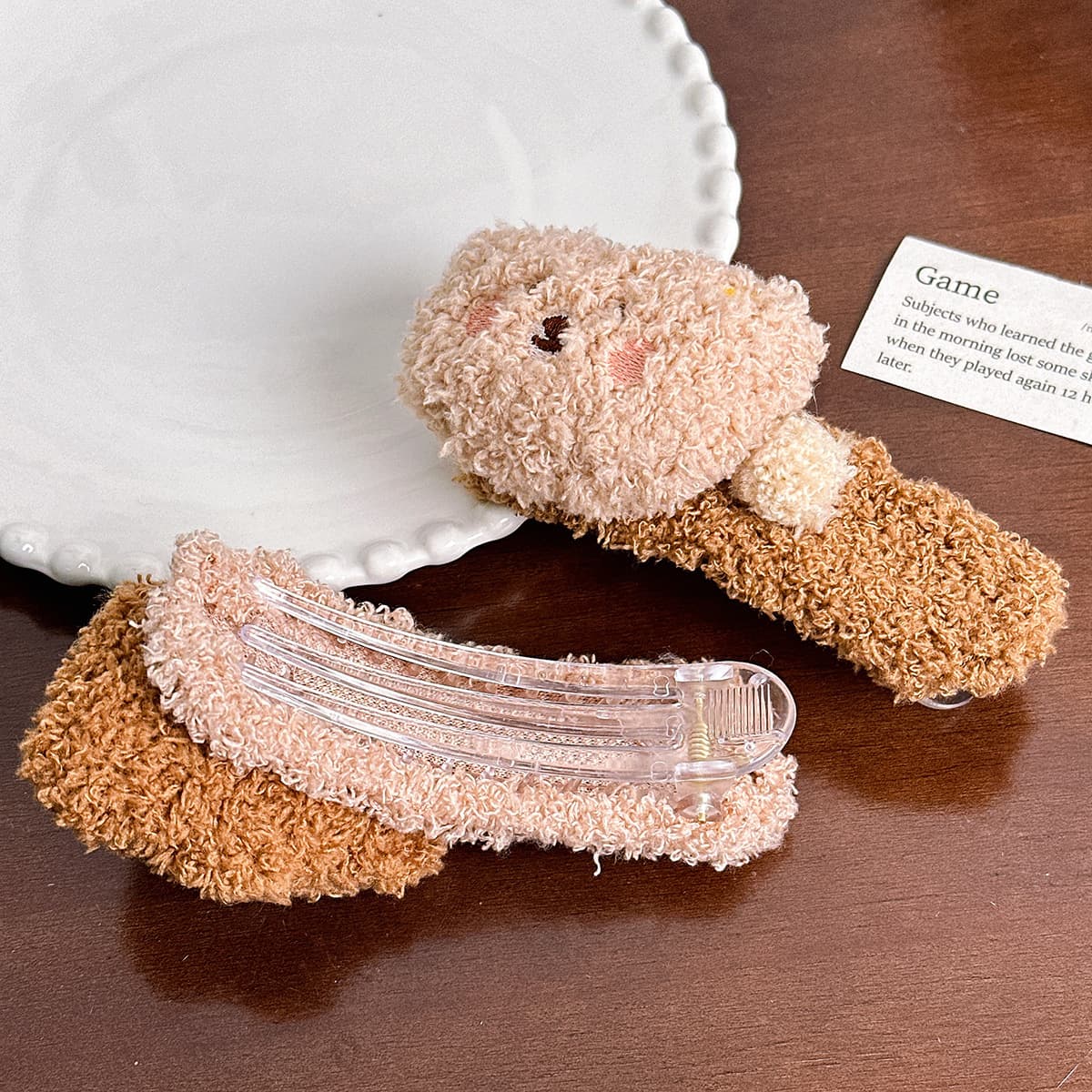 髪 飾り もこもこ動物のヘアクリップ