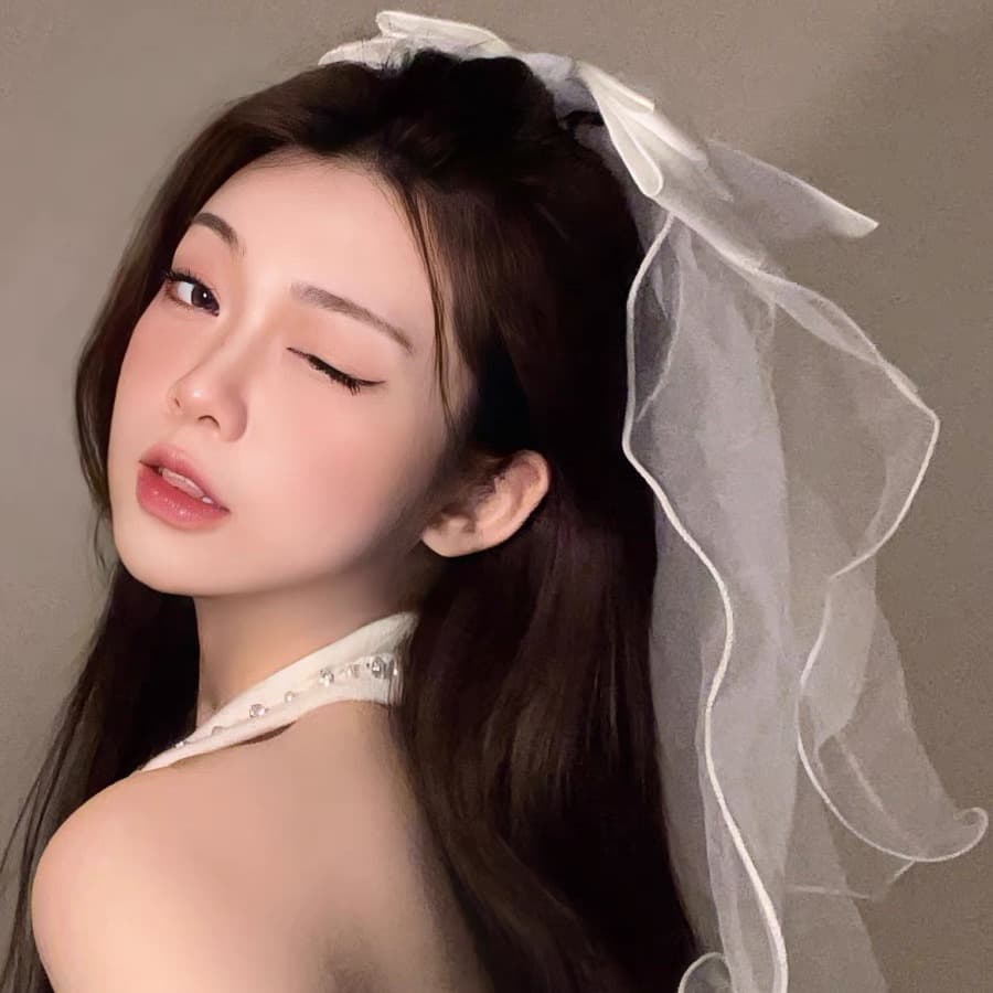髪 飾り 優美なチュールリボン髪飾り