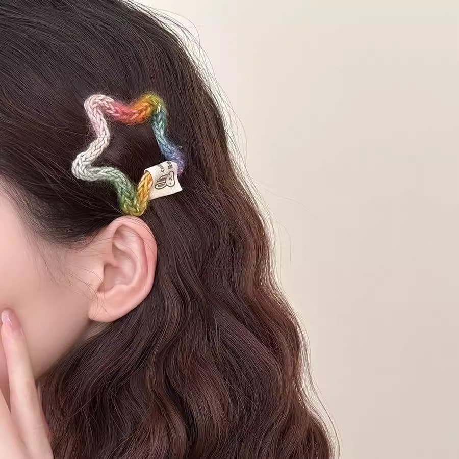 髪 飾り 星型編みこみ髪飾りリング