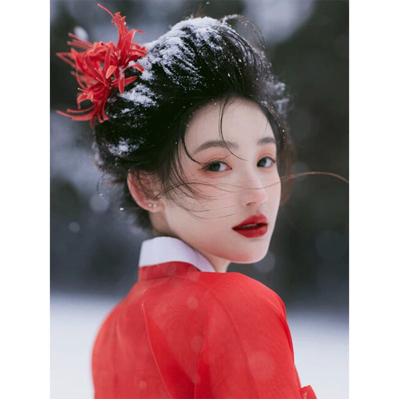 髪 飾り 彼岸花かんざし 雪月風華
