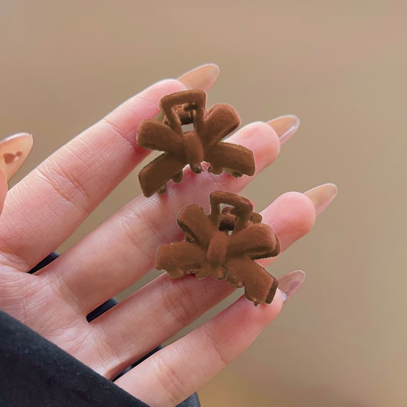 髪 飾り パール付きベルベットリボン留め具
