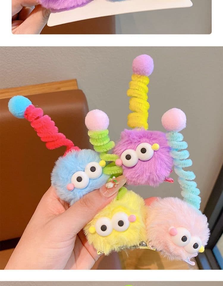 髪 飾り もふもふ目玉の触覚髪飾り