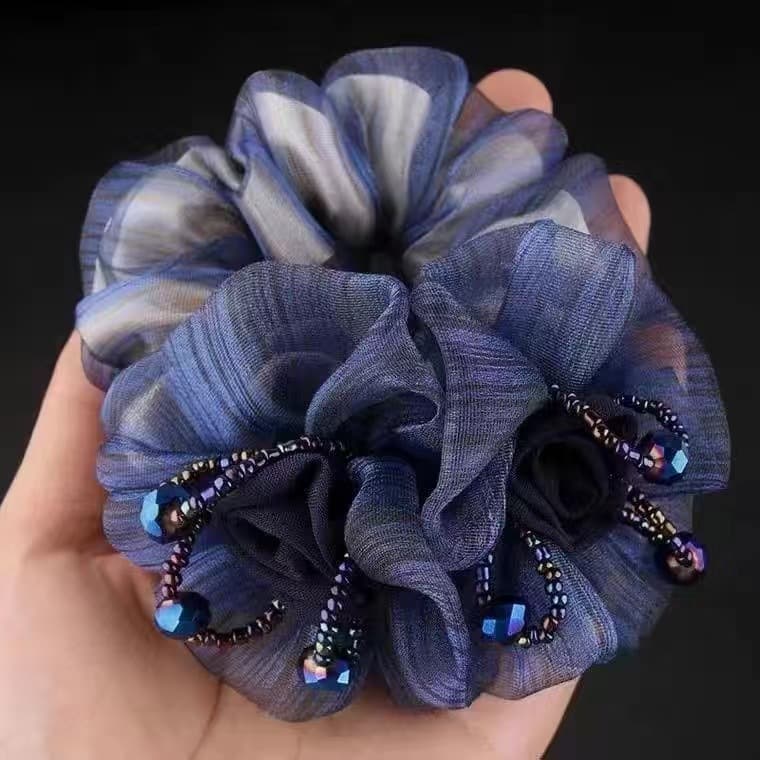 髪 飾り 上品な花びら シフォン シャンデリア 髪飾り