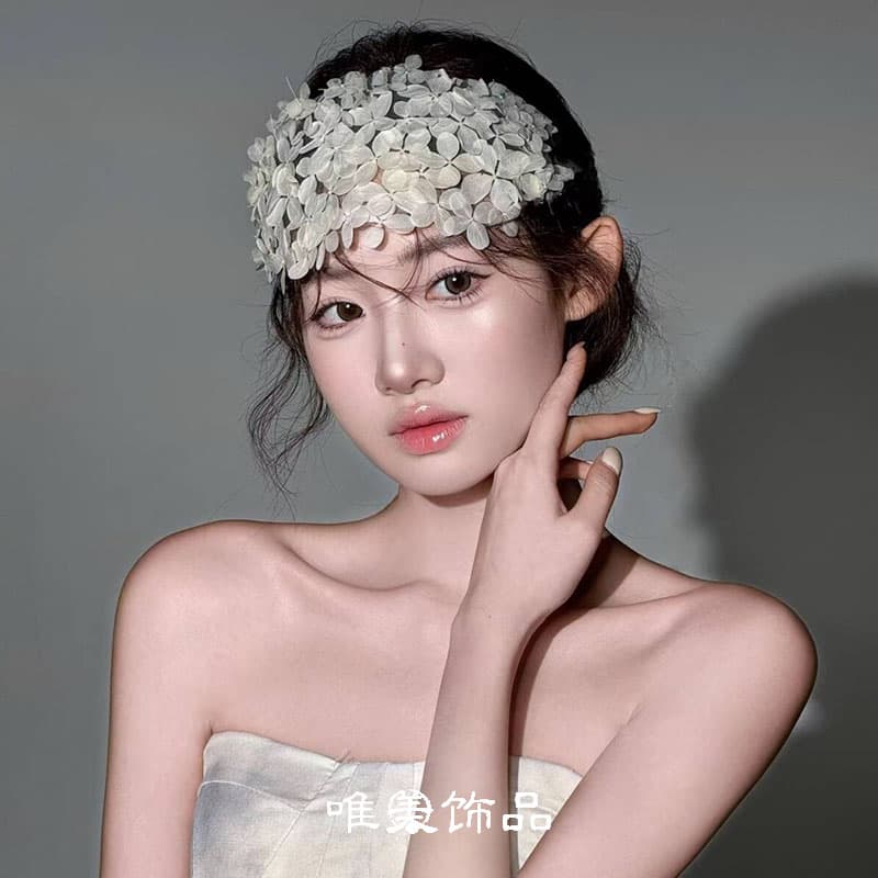 髪 飾り 花びら舞う優美な フラワーヘッドドレス