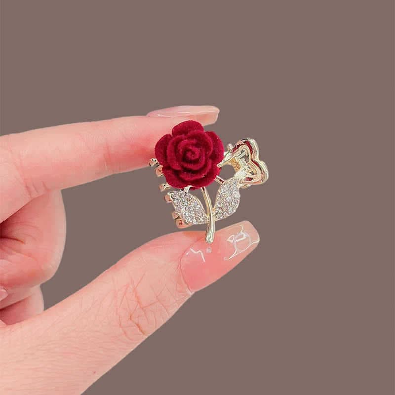 髪 飾り きらめき薔薇の蝶々かんざし