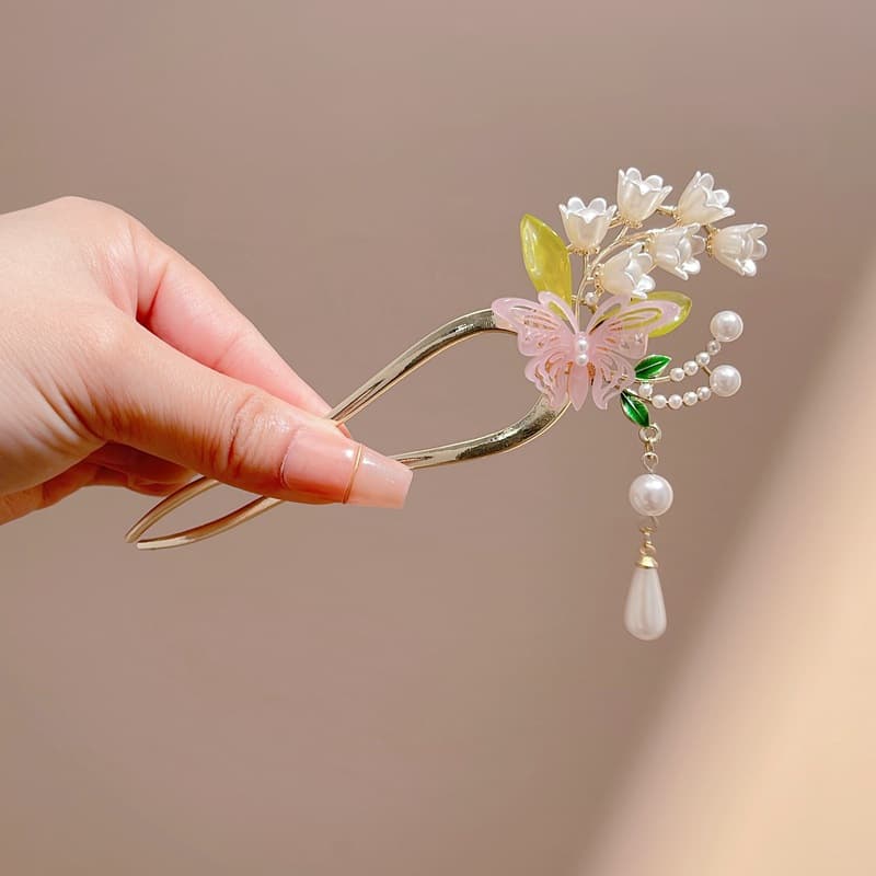 髪 飾り 扇と桜の髪飾り かんざし