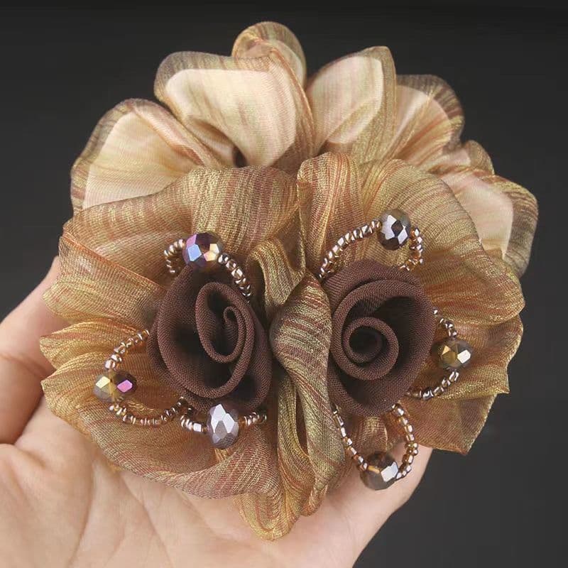 髪 飾り 上品な花びら シフォン シャンデリア 髪飾り
