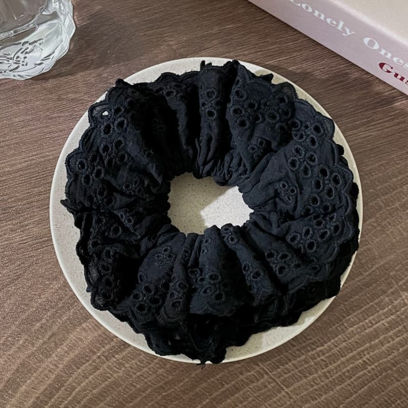 髪 飾り レース編み シュシュ