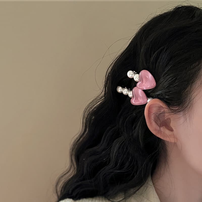 髪 飾り ハート&パール きらめき ヘアピン