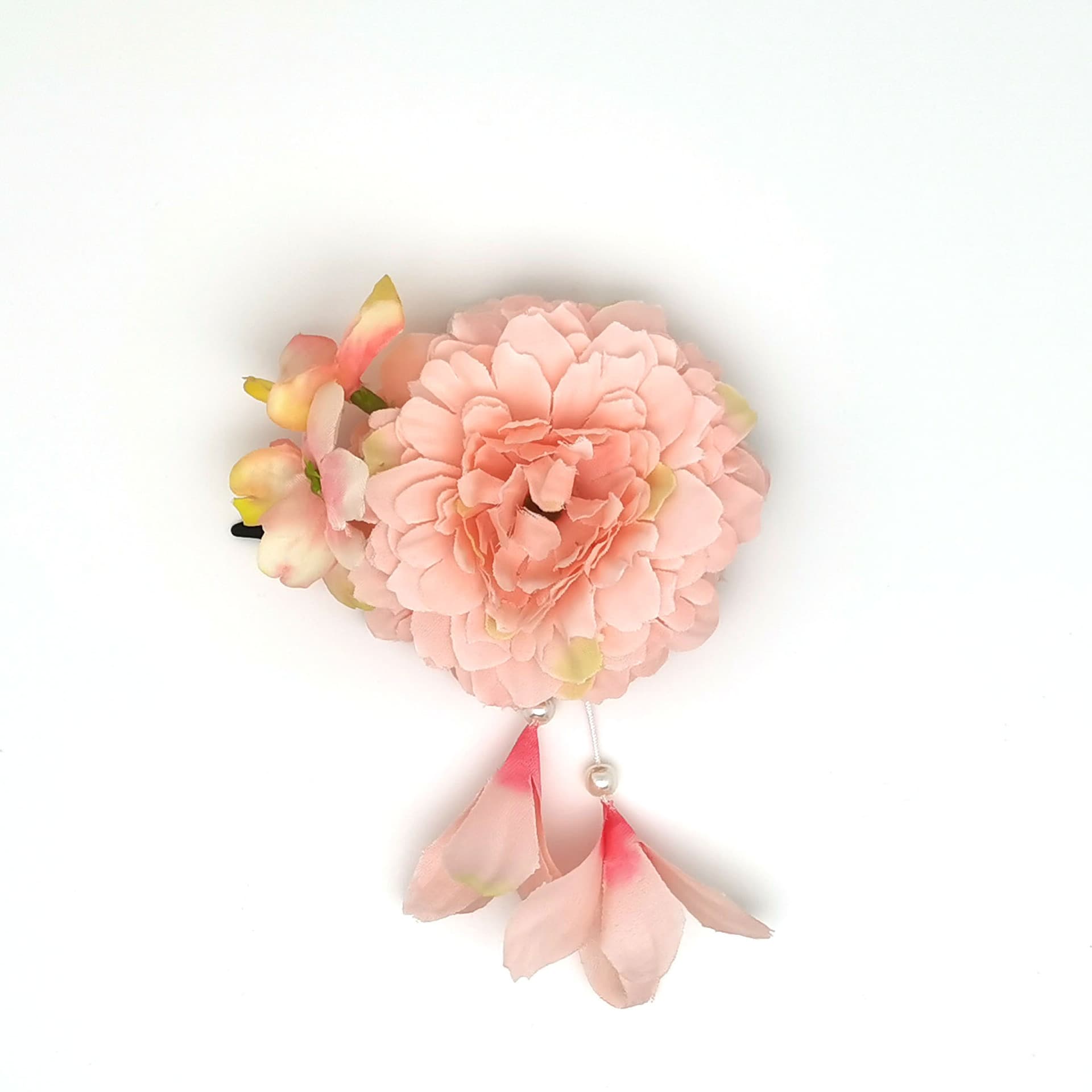 髪 飾り 華やか花かんざし 二輪垂れ飾り