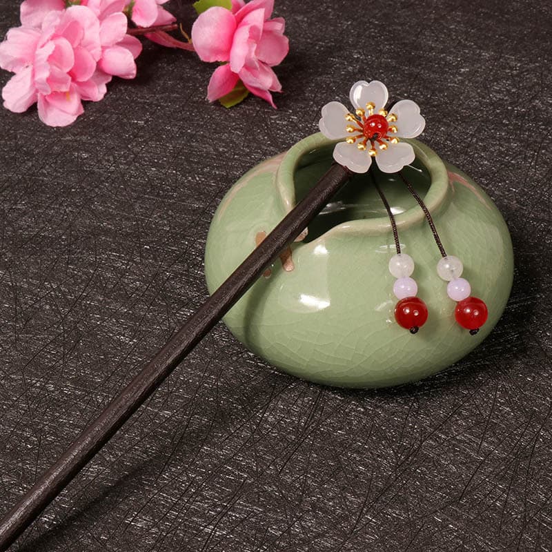 髪 飾り 桜花かんざし 梅モチーフ