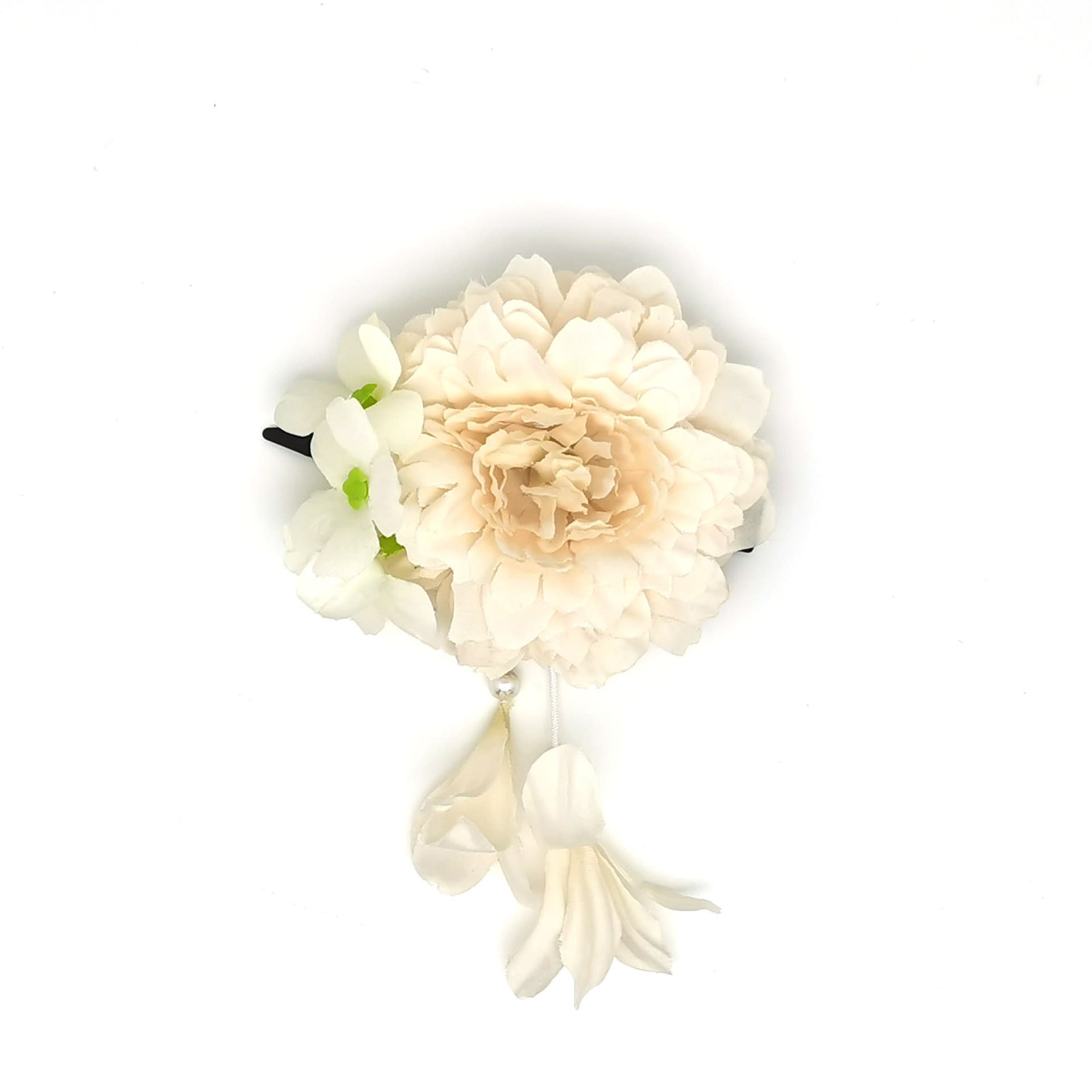 髪 飾り 華やか花かんざし 二輪垂れ飾り