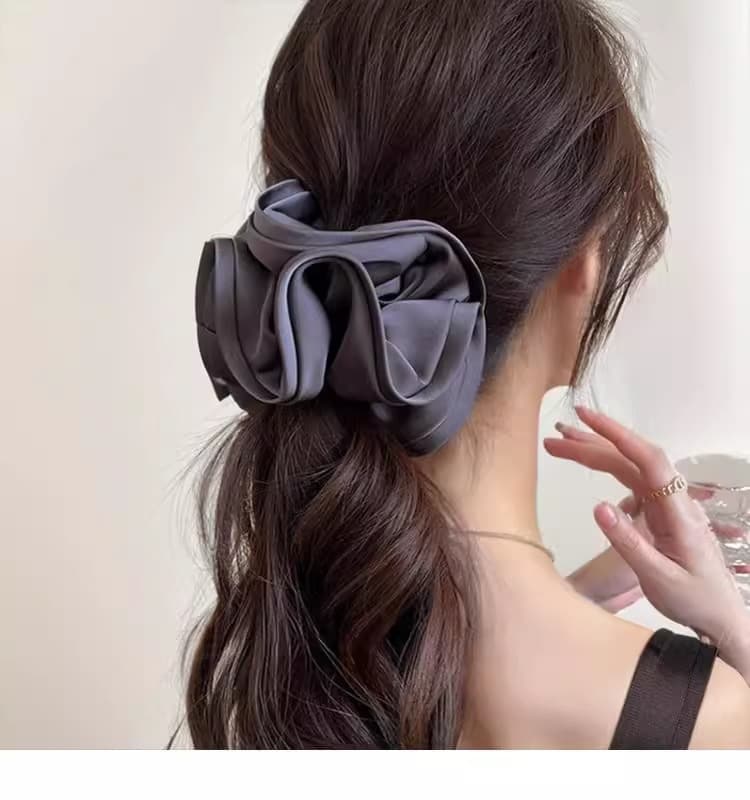 髪 飾り シフォン シャイニー リボン シュシュ