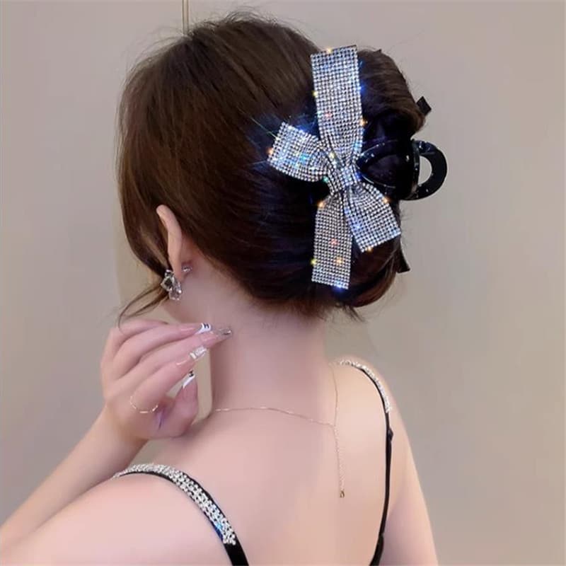 髪 飾り きらめきリボンヘアクリップ