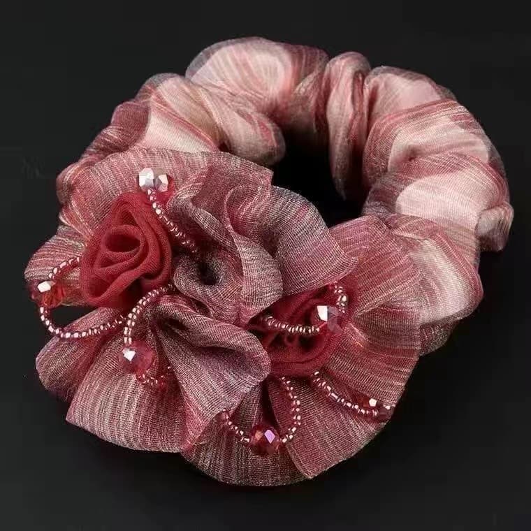 髪 飾り 上品な花びら シフォン シャンデリア 髪飾り